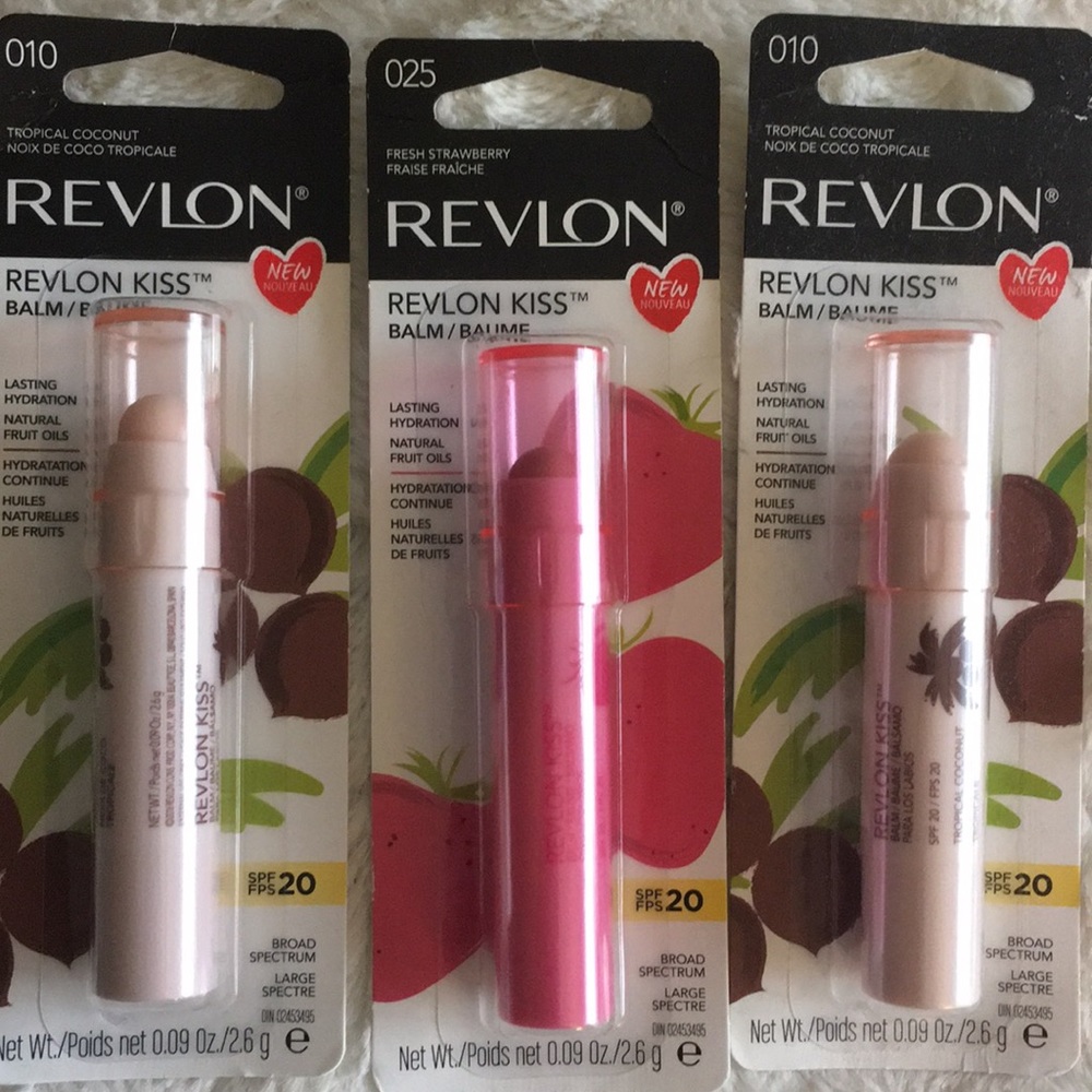 Revlon KISS lip balm in strawberry and coconut